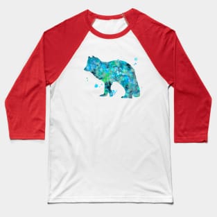 Arctic Fox Watercolor Painting Baseball T-Shirt